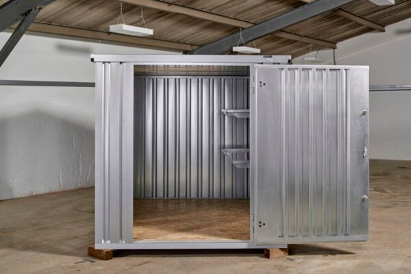 3M X 2.1M Flat Pack Storage Container – Galvanised image 2