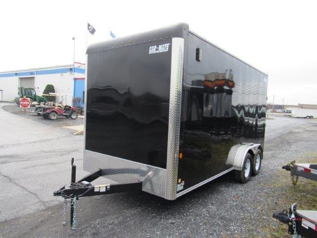 Car Mate 7 x 16 Enclosed Cargo Trailer – 18″ Added Height image 1