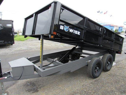 BWise 7 x 12 Deckover Dump Trailer – Fold Down Sides image 2