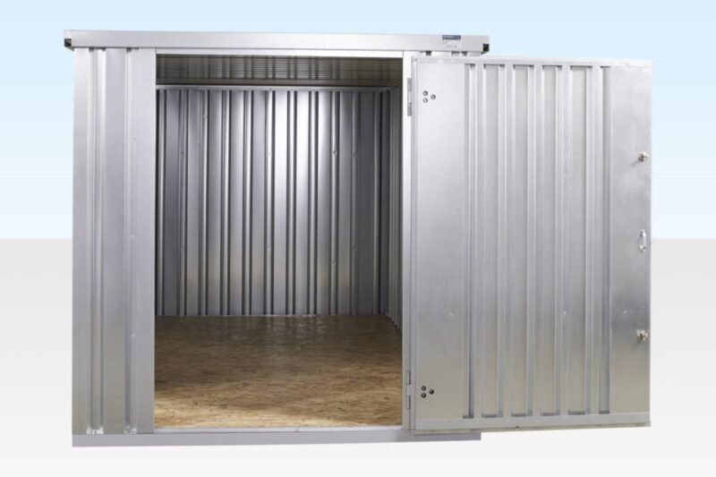 4m x 2.1m Flat Pack Container Store – Galvanised image 2