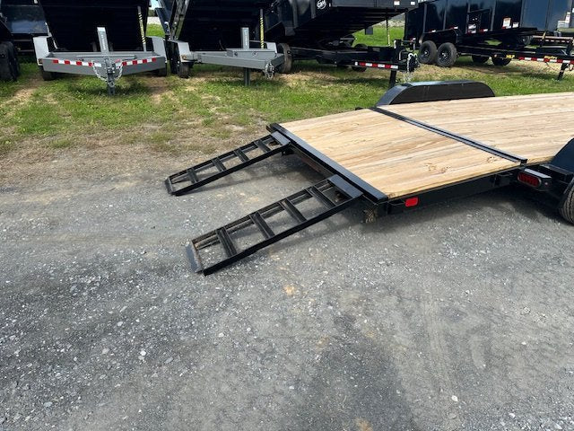 Premier 7 x 18 Wood Deck 7k Open Car Trailer – Slide Out Ramps image 2