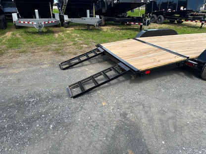 Premier 7 x 18 Wood Deck 7k Open Car Trailer – Slide Out Ramps image 2