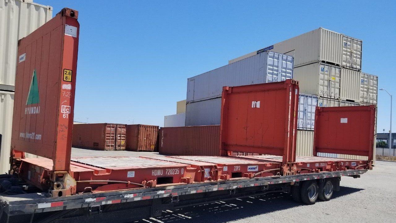 20Ft X 8Ft Used Flat Rack Shipping Containers image 1