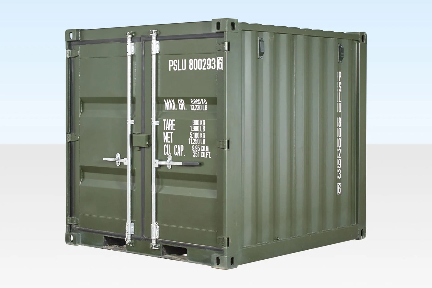 8Ft One Trip Shipping Container (Green) image 0