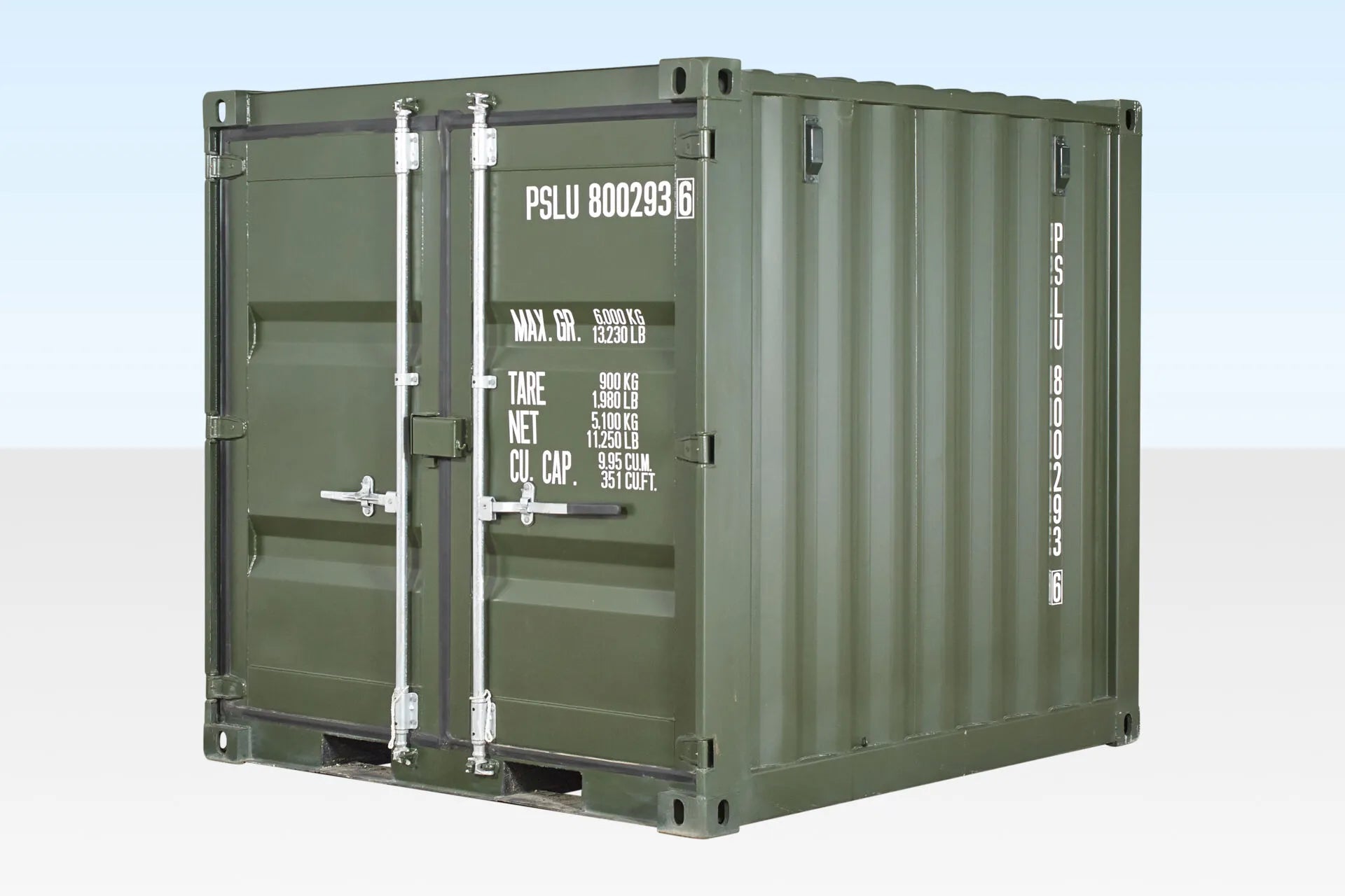 8Ft One Trip Shipping Container (Green) image 0