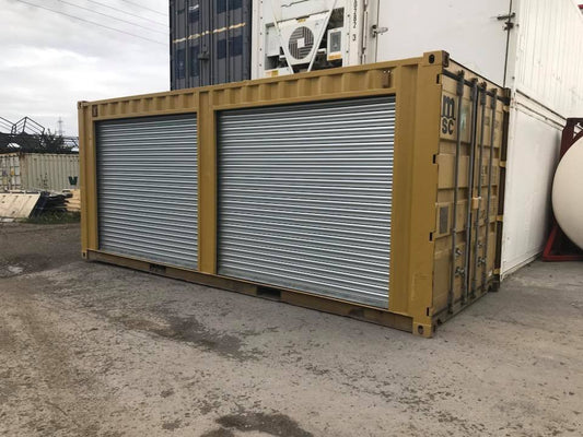 Yellow 20ft Used Container – Dual Side Roll-Up Doors image 0