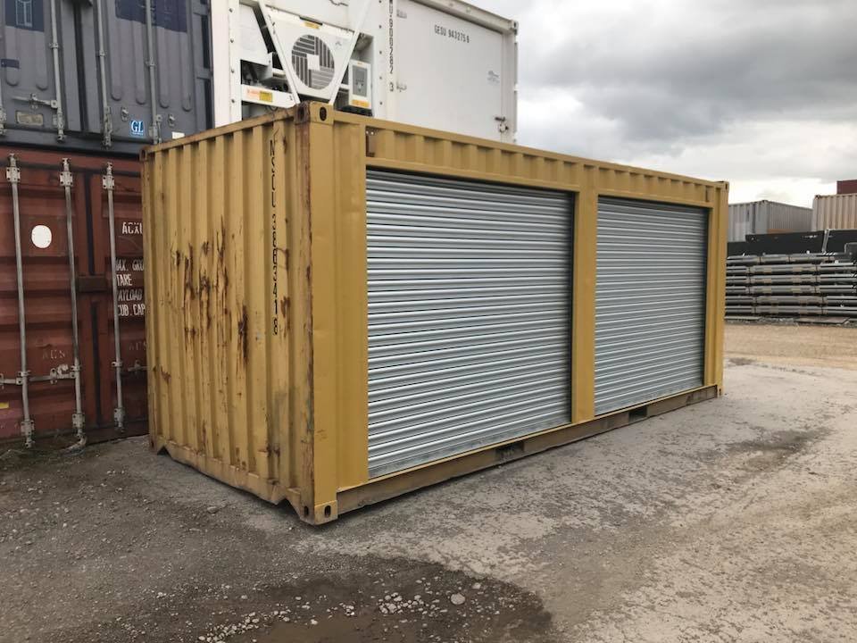 Yellow 20ft Used Container – Dual Side Roll-Up Doors image 2