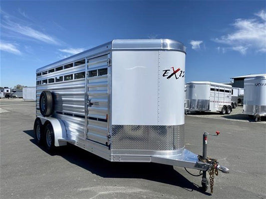 2024 Exiss Exhibitor Mini 615 Bumper Pull Stock Trailer, 8 pens image 0