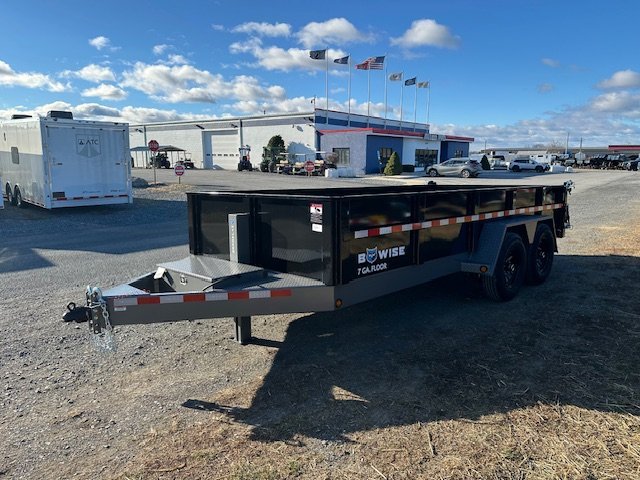 BWise 7 x 16 Heavy Duty Dump Trailer – Low Profile With Ramps image 3