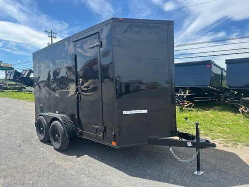Homesteader 6 x 12 V-Nose Enclosed Cargo Trailer – Black Trim image 0