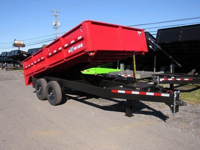 BWise 7 x 14 Deckover Dump Trailer – Fold Down Sides image 0