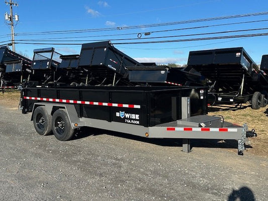 BWise 7 x 16 Heavy Duty Dump Trailer – Low Profile With Ramps image 0