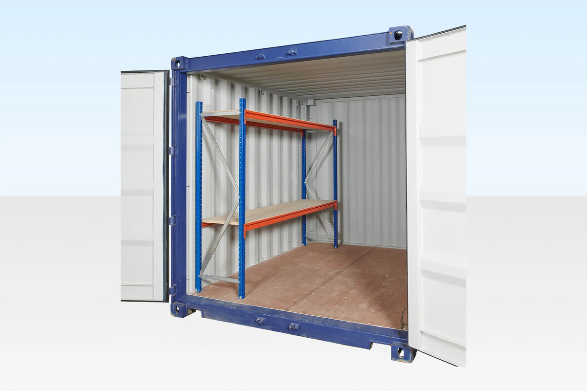 Adjustable, Heavy Duty Two Tier Container Racking (Single Bay) image 0