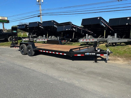 BWise 7 x 22 Heavy Duty Equipment Trailer – Ladder Ramps image 0