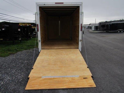 Homesteader 7 x 14 V-Nose Enclosed Trailer – 12″ Added Height image 1