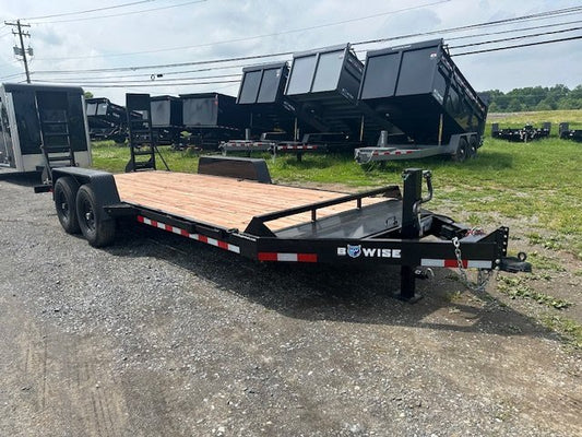 2024 BWise 7 x 18 Equipment Trailer – Heavy Duty Ladder Ramps image 0