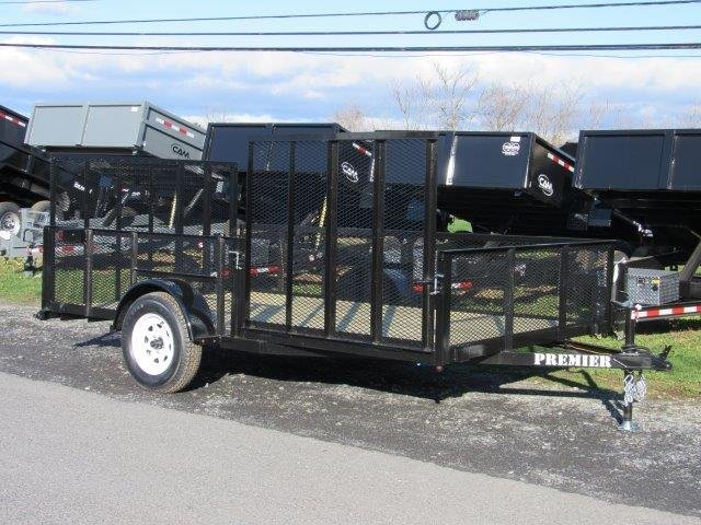 Premier 7 x 12 Landscape Utility Trailer – Mesh Sides &amp; ATV Ramp image 0