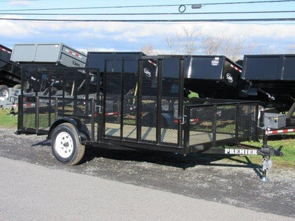 Premier 7 x 12 Landscape Utility Trailer – Mesh Sides &amp; ATV Ramp image 0