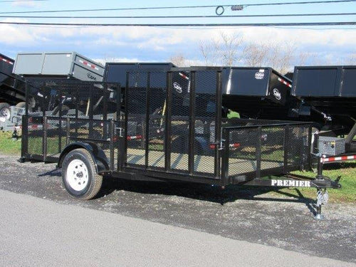Premier 7 x 12 Landscape Utility Trailer – Mesh Sides &amp; ATV Ramp image 0