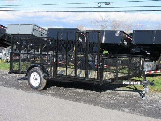 Premier 7 x 12 Landscape Utility Trailer – Mesh Sides &amp; ATV Ramp image 0
