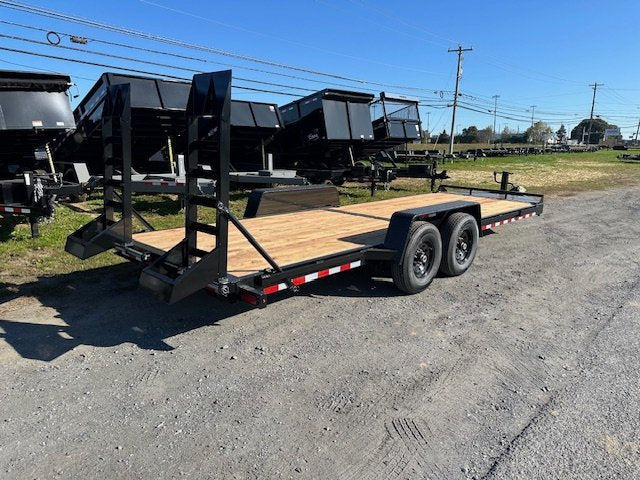 BWise 7 x 22 Heavy Duty Equipment Trailer – Ladder Ramps image 1