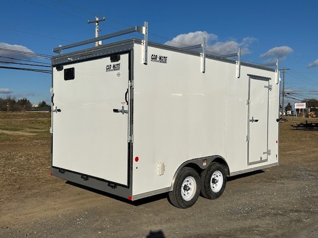 Car Mate 8.5 x 16 Enclosed Contractor Trailer – Ramp Door image 2