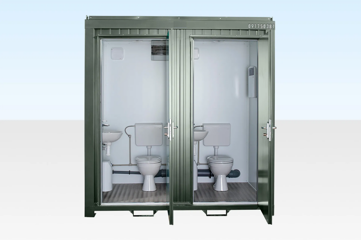 1+1 Double Mains Toilet 8Ft x 5Ft (Bottle Green) image 0
