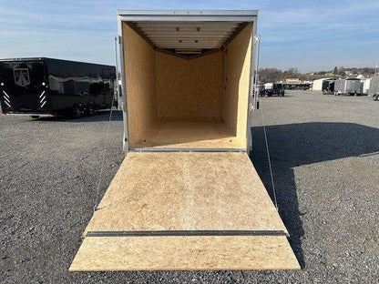 ATC 7 x 14 Enclosed Aluminum V-Nose Trailer – Aluminum Wheels image 1