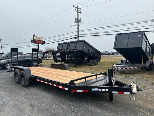 BWise 7 x 20 Heavy Duty Equipment Trailer – Ladder Ramps image 0
