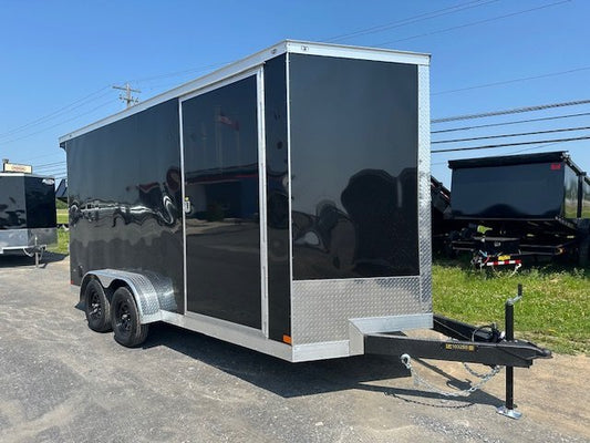 Covered Wagon 7 x 16 Enclosed Trailer – 18″ Added Height image 0