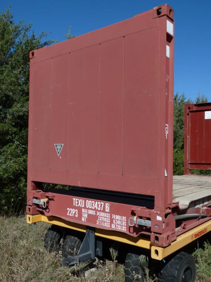 20′ Flat Rack Shipping Container – One Trip, For Equipment, Oversize Items image 0