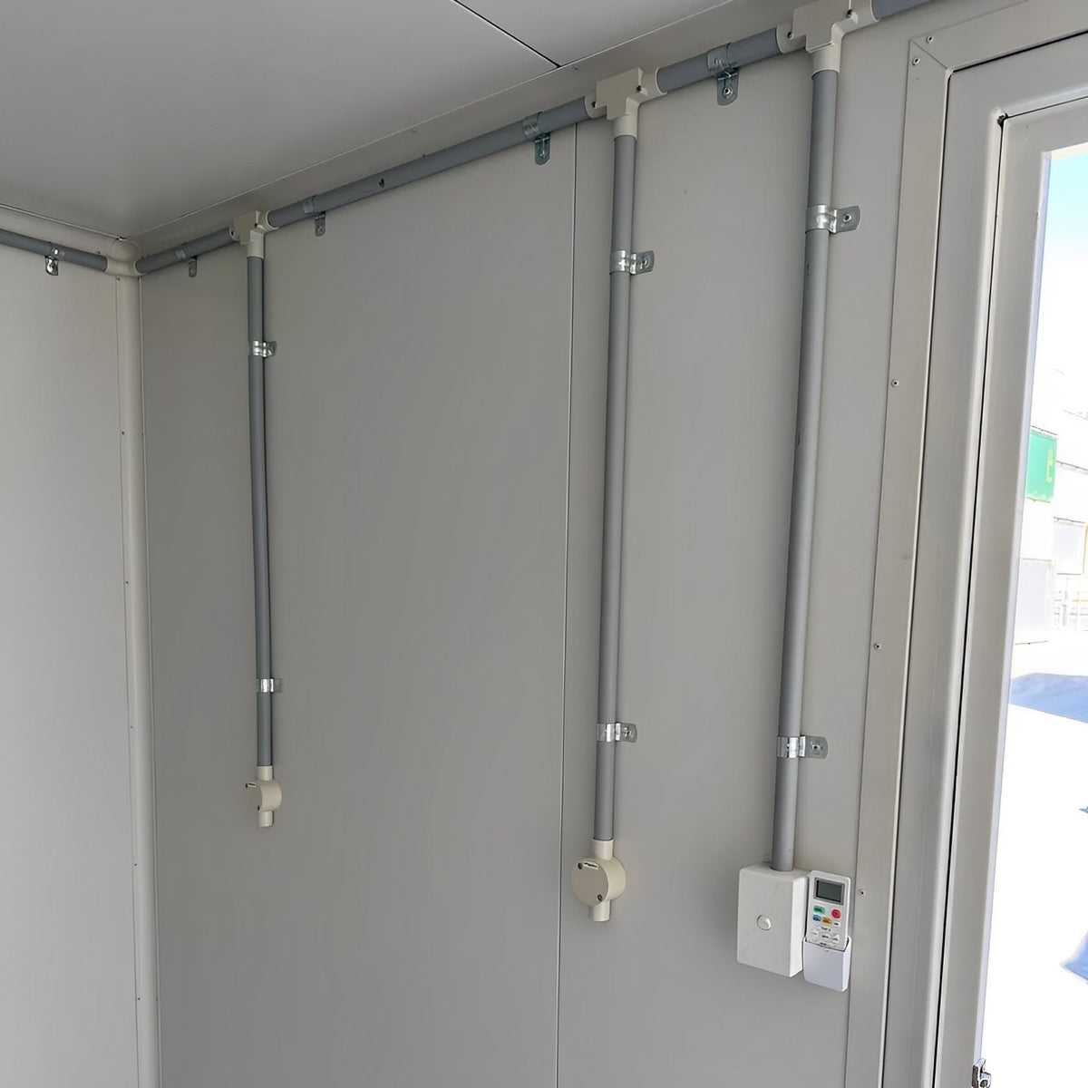 White Modified 10ft Shipping Container with AC image 3