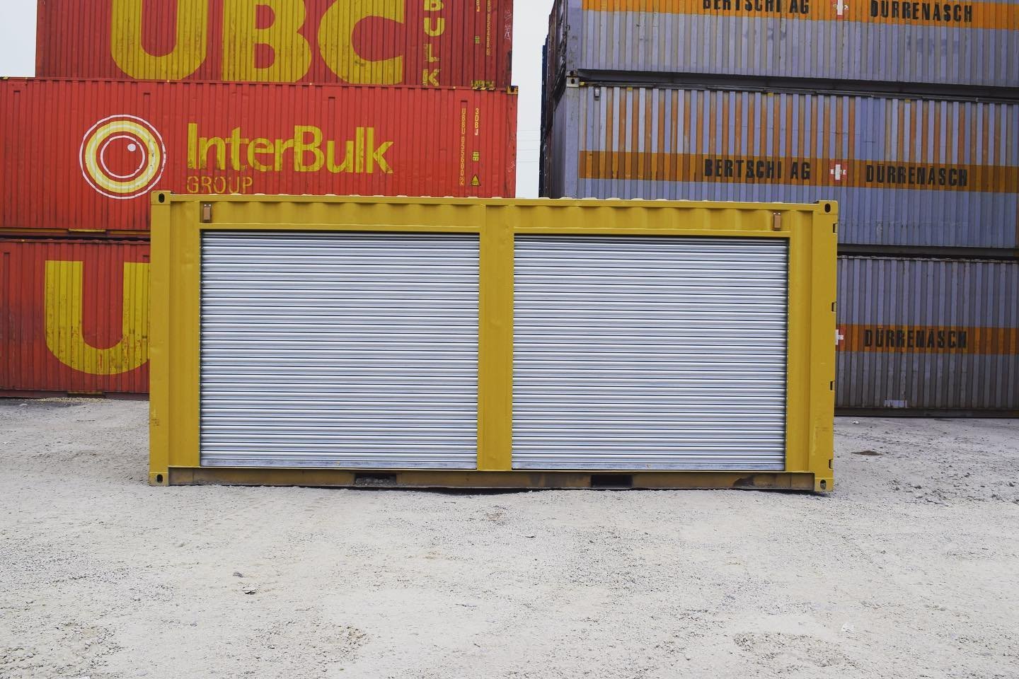 Yellow 20ft Used Container – Dual Side Roll-Up Doors image 3