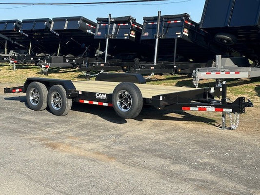 CAM Superline 7 x 18 Open Car Hauler – Slide Out Ramps image 0