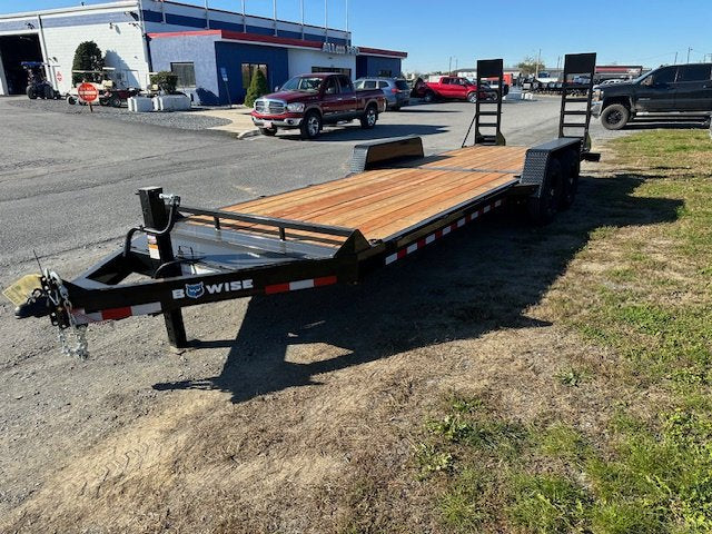 BWise 7 x 22 Heavy Duty Equipment Trailer – Ladder Ramps image 3