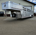 New 2024 Elite Trailers 32FT TRIPLE AXLE STOCK TRAILER W/ 3 COMPARTMENTS image 0
