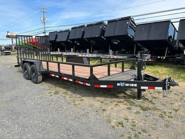 BWise 7 x 20 Equipment Trailer – Split Landscape Ramp image 0
