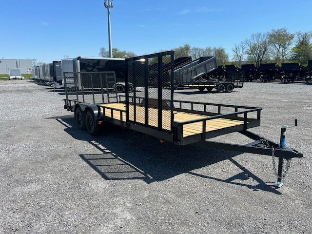 Carry-On 7 x 20 Landscape Utility Trailer – Side Ramp Gate image 0