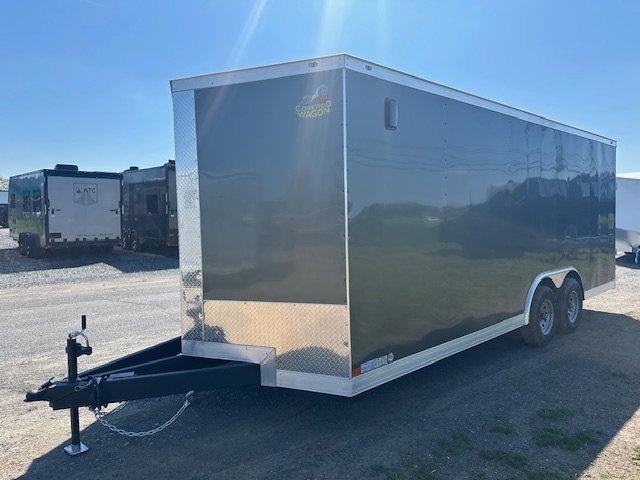 Covered Wagon 8.5 x 20 V-Nose Enclosed Car Trailer – 6″ Added Height image 3