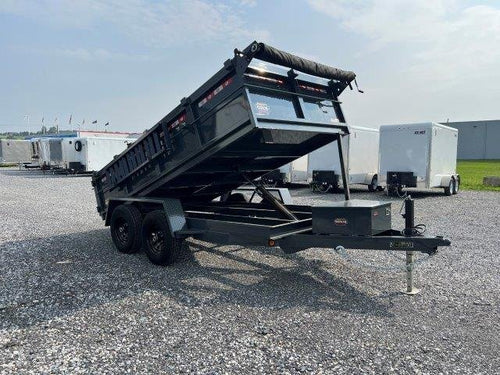 Covered Wagon 6 x 12 Prospector Dump Trailer – Ladder Ramps image 0