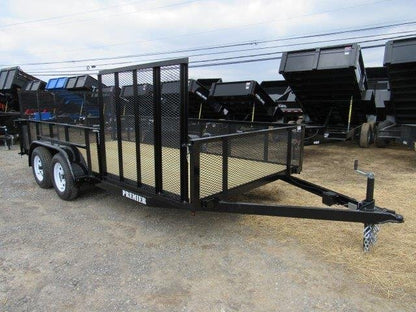 Premier 7 x 16 Landscape Utility Trailer – Mesh Sides &amp; ATV Ramp image 0