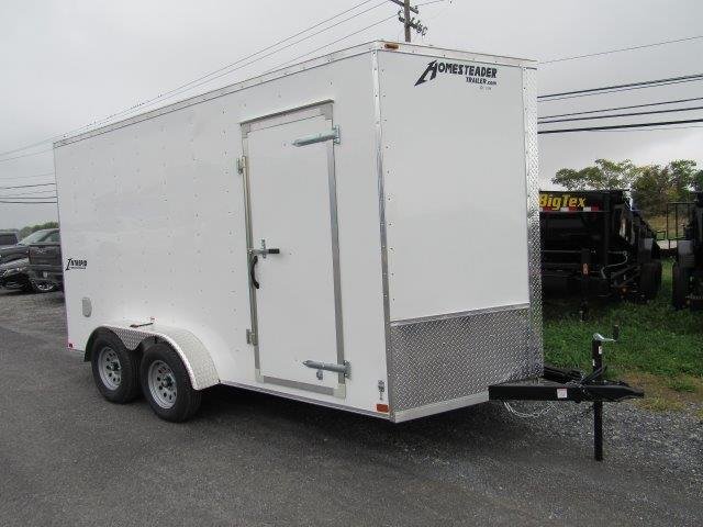 Homesteader 7 x 14 V-Nose Enclosed Trailer – 12″ Added Height image 0
