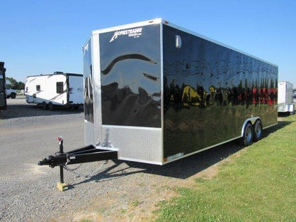 Homesteader 8.5 x 24 Enclosed V-Nose Car Trailer – 6″ Added Height image 2