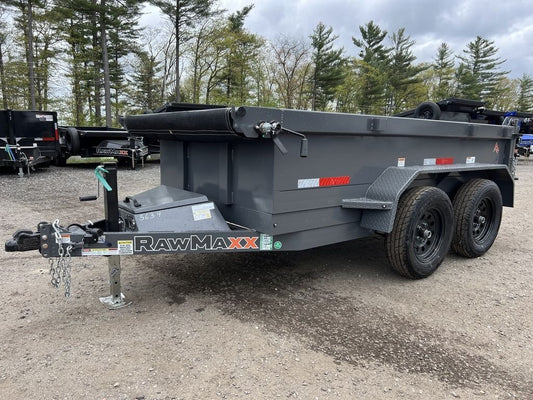 2024 RawMaxx 5X10 7K Powder Coated Dump Trailer w/Tarp Kit image 0
