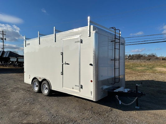Car Mate 8.5 x 16 Enclosed Contractor Trailer – Ramp Door image 0