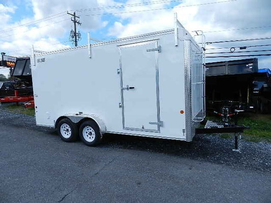 Car Mate 7 x 16 Enclosed Contractor Trailer – 6″ Added Height image 0