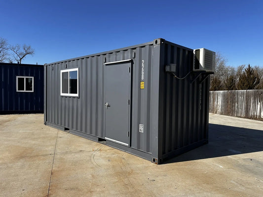 20ft 20’ Slate Gray Shiplap 120V Shipping Container Office Mini Split image 0