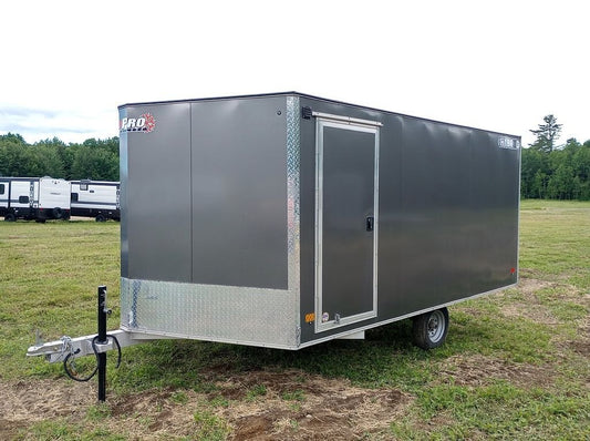 2022 Sno Pro Trailers 101×12 Aluminum Hybrid 2.0 w/Tapered Ramp, Mats & Guides image 0
