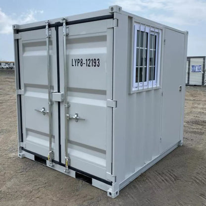 8ft Cubic Shipping Container w/Door+Window 8’Lx6.7’Wx7.4’H image 0