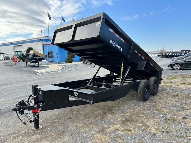 BWise 7 x 16 Low Profile Dump Trailer – Telescopic Cylinders image 1